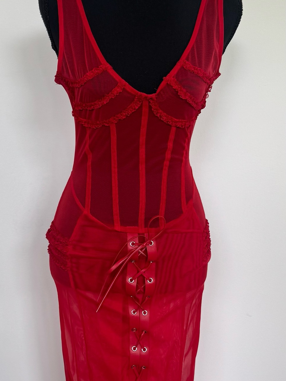 Scarlett Mesh Midi Dress (Size Medium)